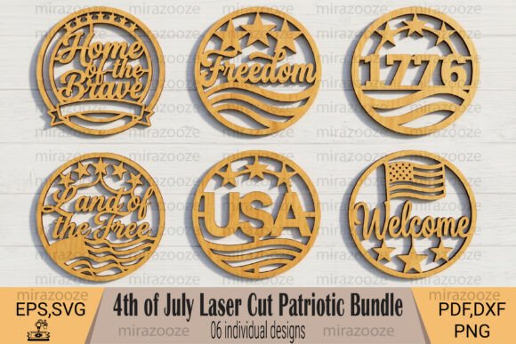 4th of July Laser Cut Patriotic Bundle for Wall Decor