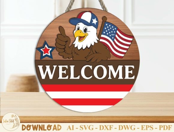 American Flag Eagle Door Hanger SVG Review