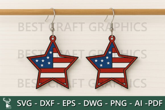 American Flag Star Earrings SVG Review
