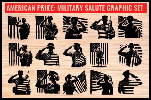 American Pride Military Salute Graphic for Crafts and Graphics