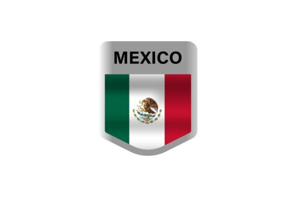 Badge Mexico Flag Nation Flag Design Vec for Local Branding