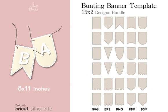 Banner Bunting Birthday Party Bundle SVG for Print Templates and Graphics