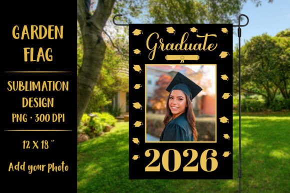 Customizable Graduation 2026 Garden Flag Graphics