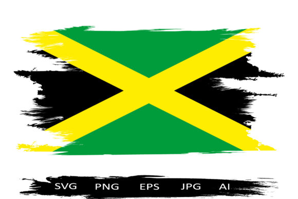 Distressed Jamaica Flag Graphics for Branding and Marketing
