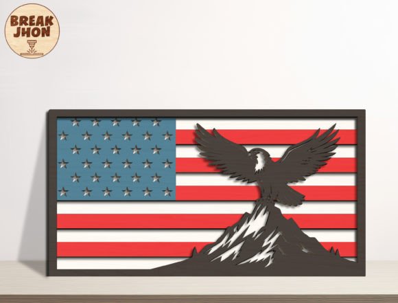 Eagle American Flag DIY Cut File for Laser Cutting and Home Decor