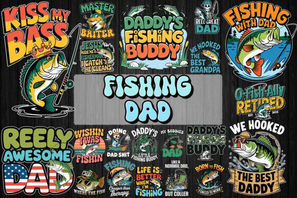 Fishing Dad SVG Bundle Graphics for Crafts