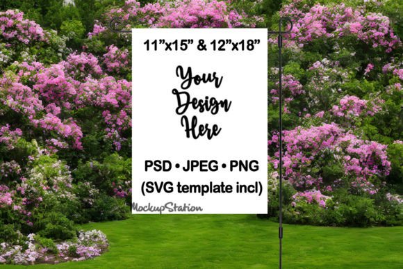 Garden Flag Mockup PSD File Floral