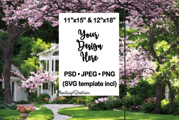 Garden Flag Mockup PSD File Spring Graphics Branding