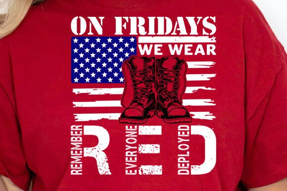 On Friday We Wear Red Shirt Svg for Crafts and Graphics