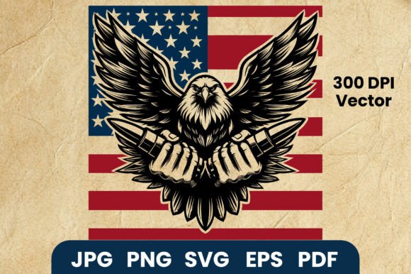 Patriotic American Eagle SVG Vector for Handmade Creations
