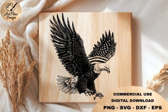 Patriotic Eagle SVG for Laser Engraving and Graphics