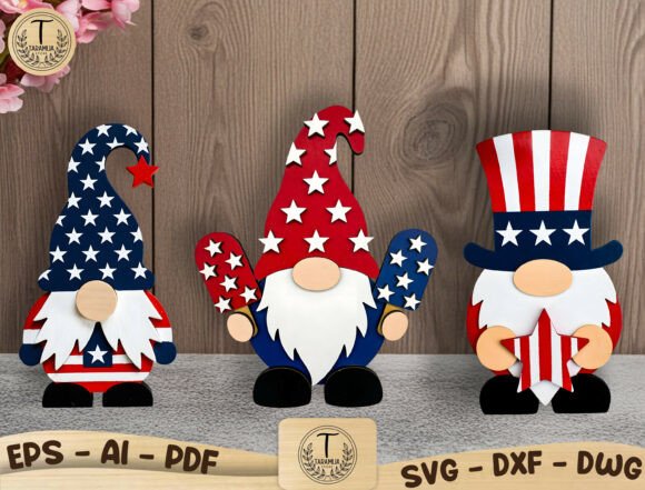 Patriotic Gnome Laser Cut File for Celebrations