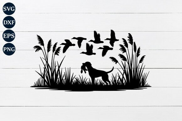 Patriotic Hunting Dog Graphics for Crafts