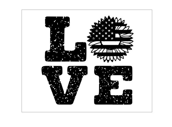 Patriotic Sunflower 4th of July Flag Graphics