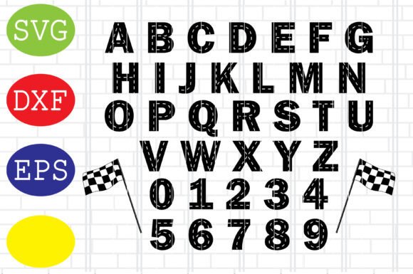 Race Track Alphabet Graphics for Crafts