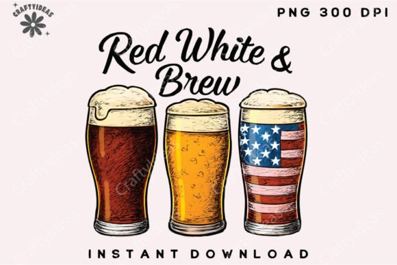Red White and Brew Png: A Patriotic Graphic for Crafts and Graphics