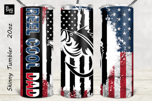 Reel Cool Dad Tumbler Sublimation Design