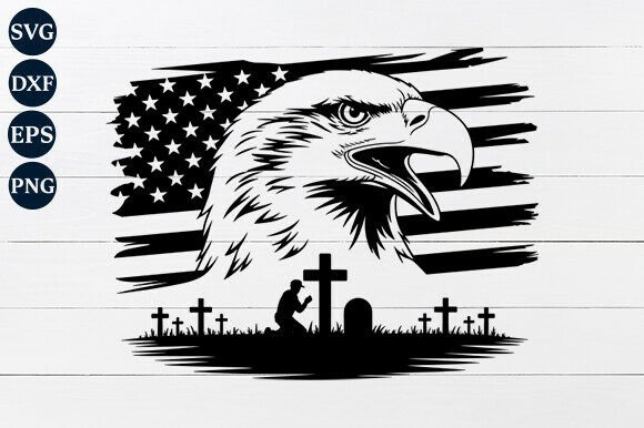 Soldier Kneeling at Cross Svg for Graphic Designers