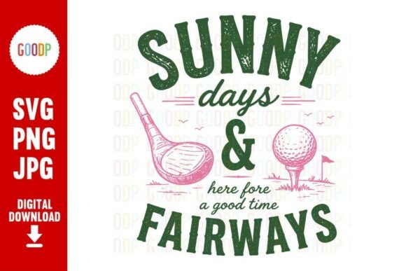 Sunny Days Fairways Golf SVG for Branding and Packaging