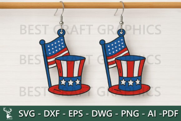 Uncle Sam Hat Earrings SVG Review