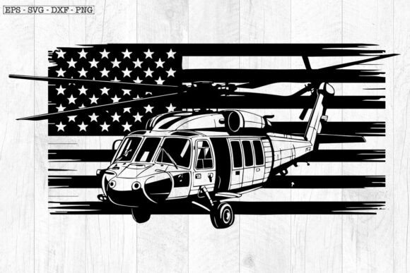 US Black Hawk Helicopter Graphics for Crafts and Editorial Use