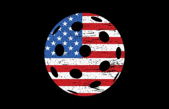 USA Flag Pickleball Patriotic Design Graphics