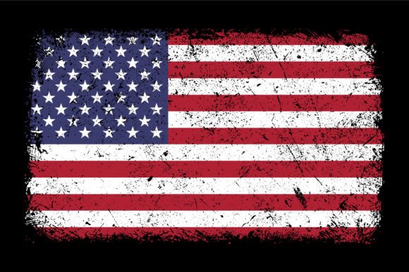 USA Grunge Flag Graphics for Print Templates